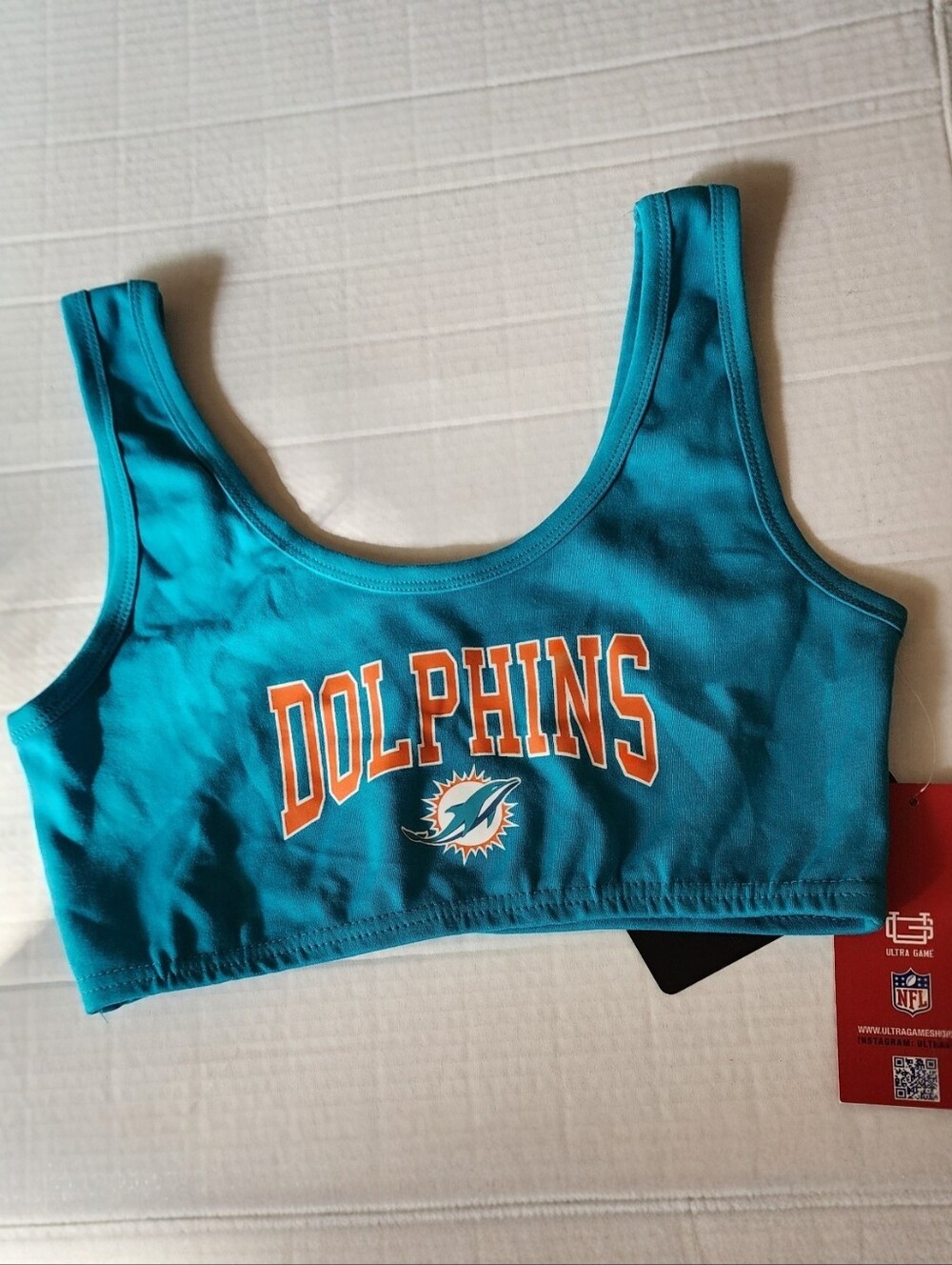 NFL Miami Dolphins Women's Small Game Day Crop Top Sports Bra